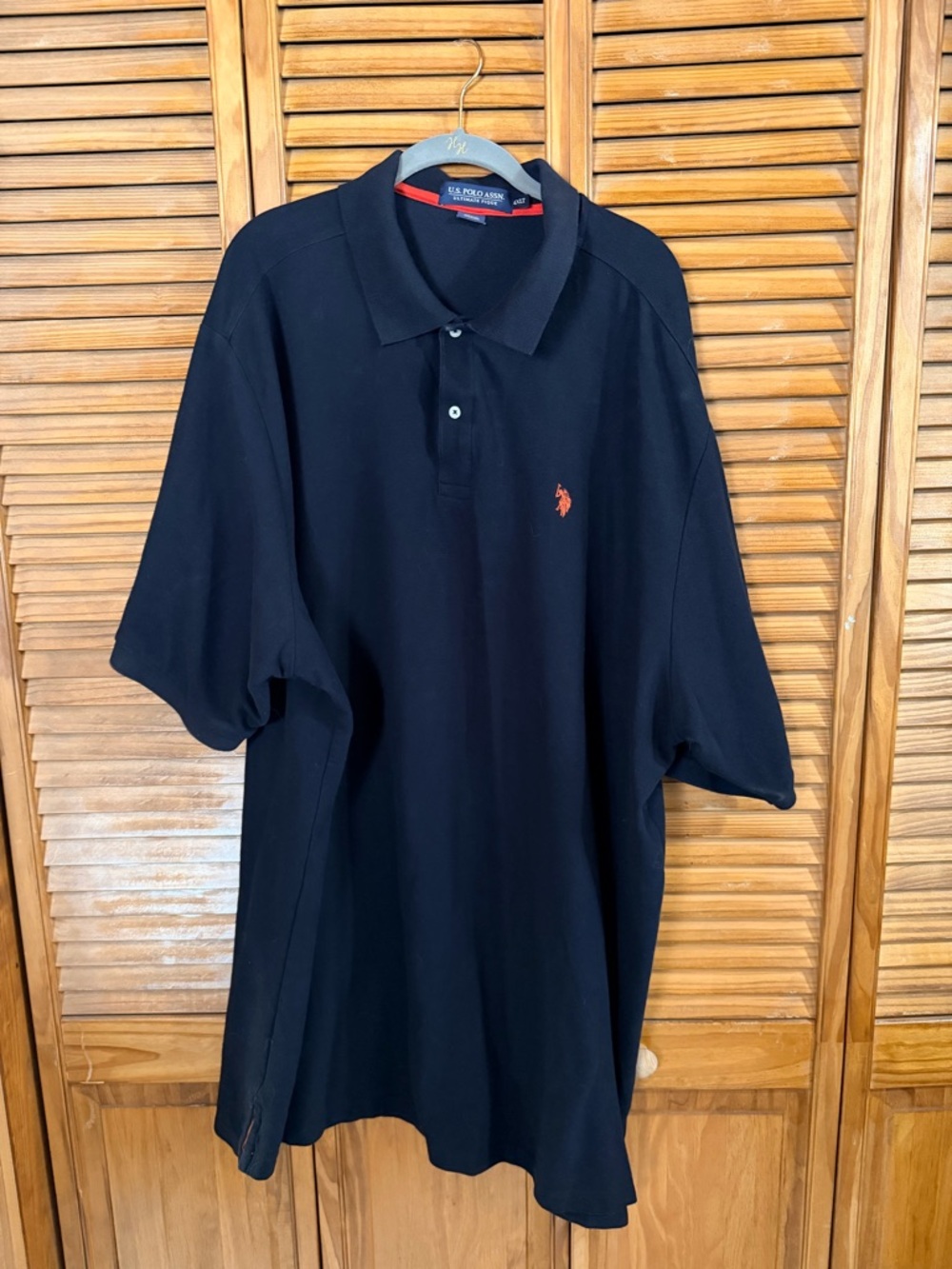 4XLT-U.S. Polo Assn. Dark Blue Polo with Red Embroidered Logo
